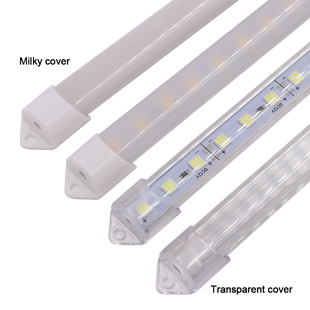 5054 12V LED 바 빛 알루미늄 U 프로필 25cm 50cm LED 하드 스트립 엄밀한 조명 바 주방 캐비닛 조명 아래 1-20pcs