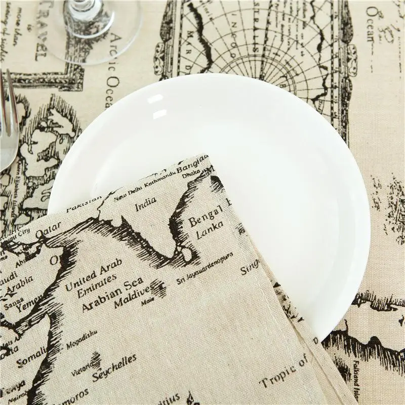  European Style World Map Table Cloth 140cmx250cm Rectangle Table Cover Tableclothes Home Fimaly Din