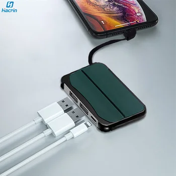 

OTG Adapter for Lightning to USB Camera Flash Drive Mouse Keyboard Converter Dual USB 3.0 Hub OTG USB Adapter for iPhone iPad
