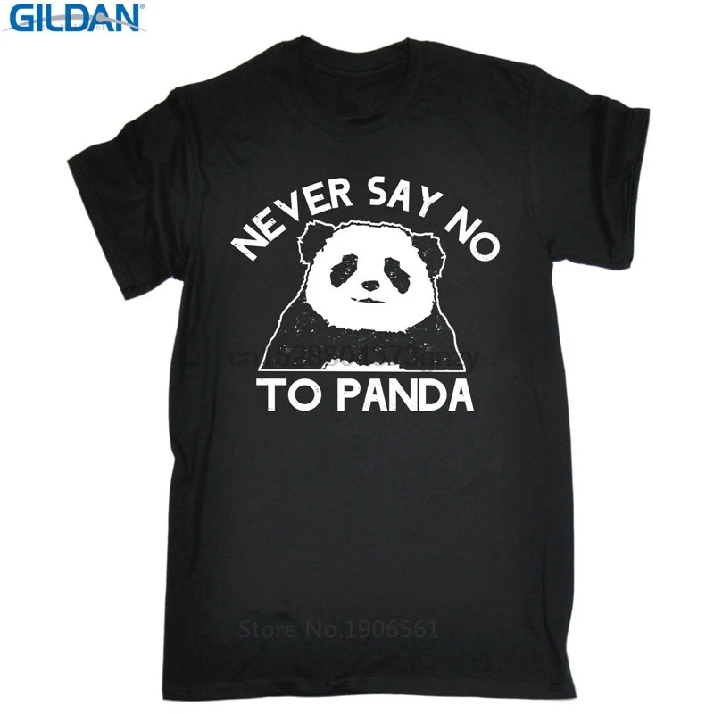 Футболка дизайн шаблон Новинка короткий рукав Never Say No To Panda o-образный вырез