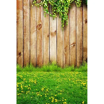 

Vinyl Photography Background Computed Printed Wooden Floor Grass Leaves Children Backdrops for Photo Studio CM-6543