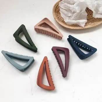 

1PC 2019 New Arrival Korean Fashion Design Women Hair Claw Solid Color Hair Crab Retro Square Scrub Hair Clips