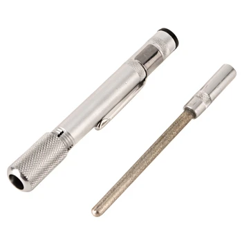 

Outdoor Fishing Hunting Pocket Sharpener Stainless Steel Diamond Knife Saw Hook Flat Edges Durable Portable Small