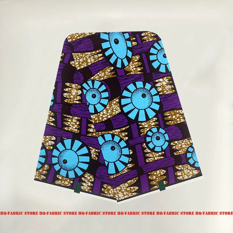 

Ankara Style African Wax Dye Prints Fabric Cotton 100%Sewing Materials For Wedding Dress Real High Quality By The Yards V-L 109