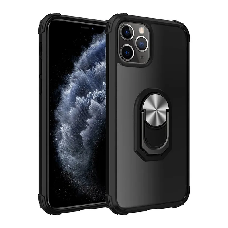 Для iPhone 11 Pro Max чехол Акриловый Прозрачный задний Чехол + вращающееся на 360 ° кольцо
