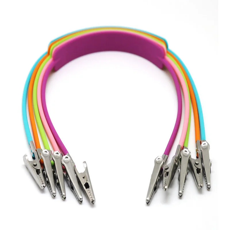 

5pc Stainless Steel Dental Bib Clip Chain Colorful Autoclavable Silicone Patient Clip Scarf Clip Napkin Holder Dental Disposable