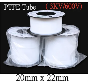 

PTFE Tube ID 20mm x 22mm OD F46 Insulated Capillary Heat Protect Transmit Hose Rigid Pipe Temperature Corrosion Resistance 600V