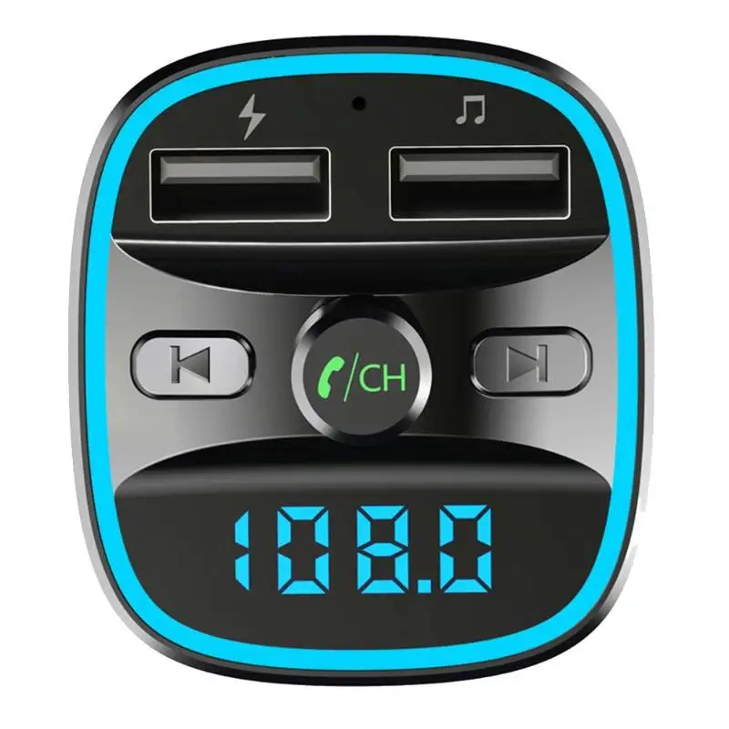 T25 Bluetooth 5,0 fm-передатчик голосовая навигация двойной usb зарядка MP3-плеер Эффективная дальность передачи 10 м черный