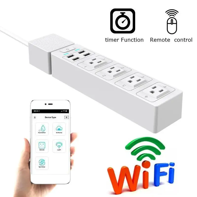 Smart Wifi power Strip несколько 4 USB порта приложение Голосовое управление разъемы для зарядки Smartlink один щелчок код один выход управление