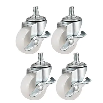 

uxcell 1.5 inch Swivel Caster wheels PP 360 Degree Threaded Stem Caster Wheel 2in with Brake 4pcs