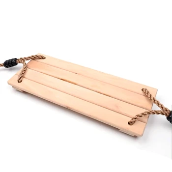 

Classic Wooden Swing Seat with Strong Swing Rope Height-Adjustable Hanging Swing for Indoor Outdoor
