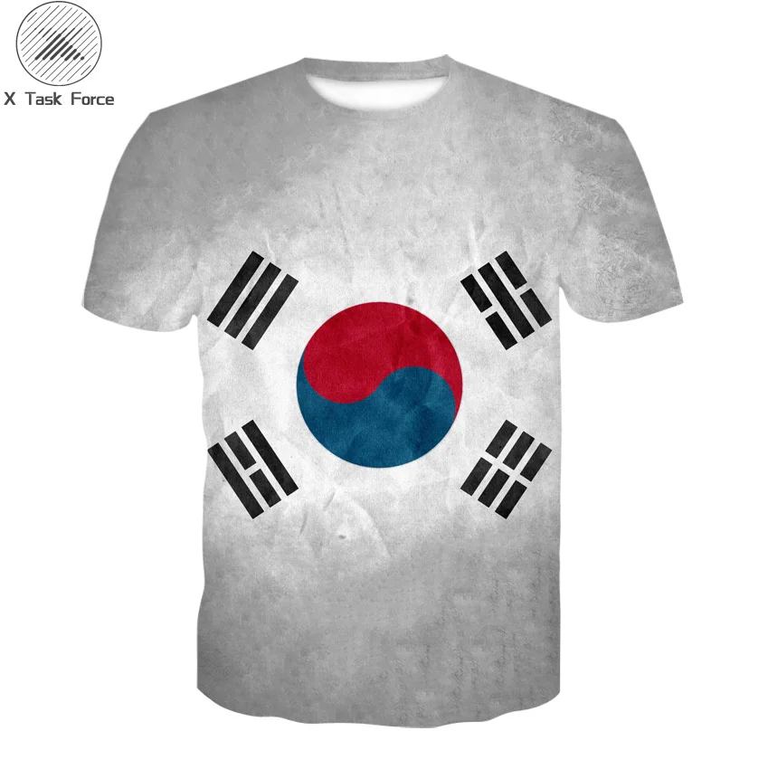 

3D T Shirt For Choldren Boys GirlsPrinted with the Flag of South Korea Cartoon Printed Tee T-shirt Tshirt Kids Children Clothe