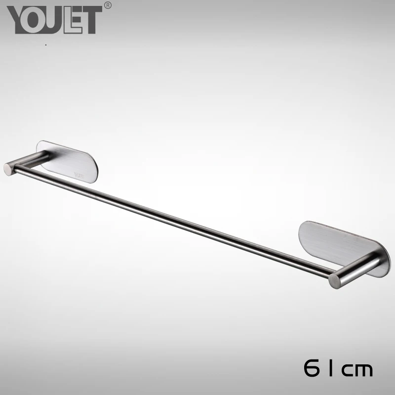 60cm Германия YOULET 304 Полотенце из нержавеющей стали вешалка для полотенец для ванной штамповка полотенце бар вешалка для полотенец LB823911 - Цвет: 60cm