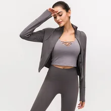 Осенняя и зимняя новая стильная спортивная куртка на молнии с воротником-стойкой, женская одежда для йоги, пальто