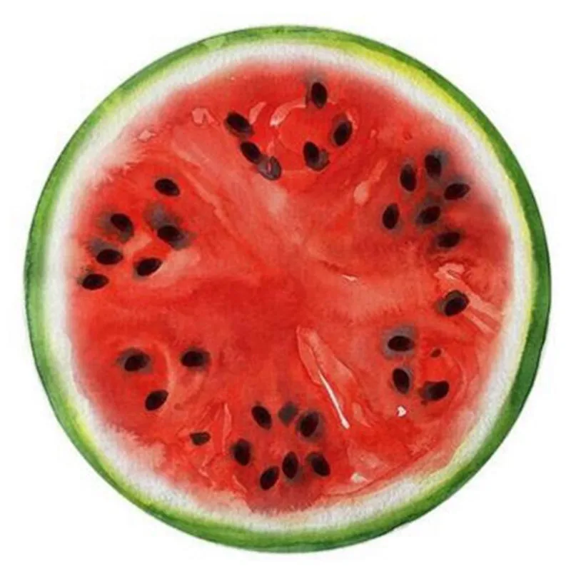 

Watermelon Emoji Donut Pizza Irregular Cartoon Elephant Microfiber Round Beach Towel