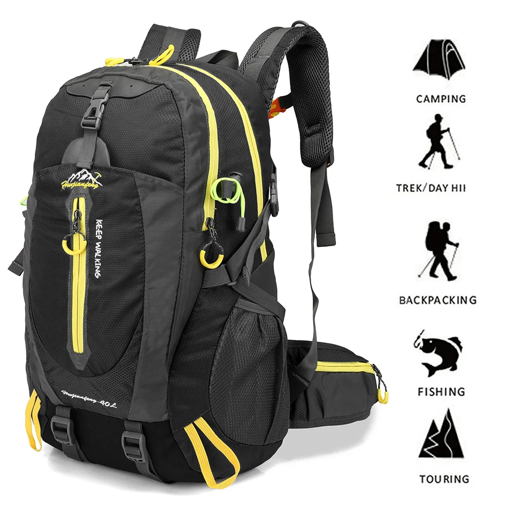 40L Lightweight Hiking Daypack Water Resistant Travel Camping Travel Backpack Bag 
