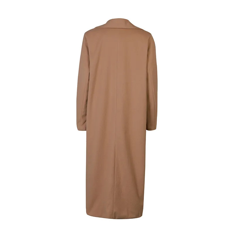 Fr059# AliExpress высококачественный европейский и американский стиль зимний стиль длинный костюм с воротником шерстяная куртка пальто Женская