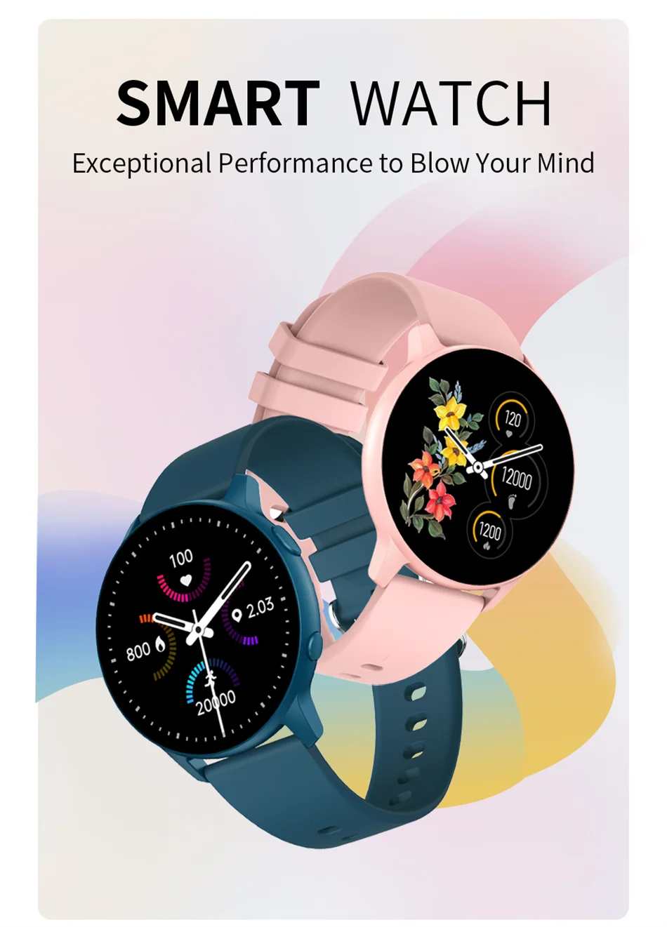 2021 New Ladies Smart Watch Full Touch Screen Sports Fitness watch IP68 waterproof Bluetooth For Android iOS Smartwatch Women