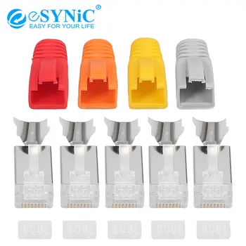 

eSYNiC 20pcs RJ45 Network Crimp Connector for CAT7/6/6A Patch & Installation Cables Plug Suitable for Cabling in Office