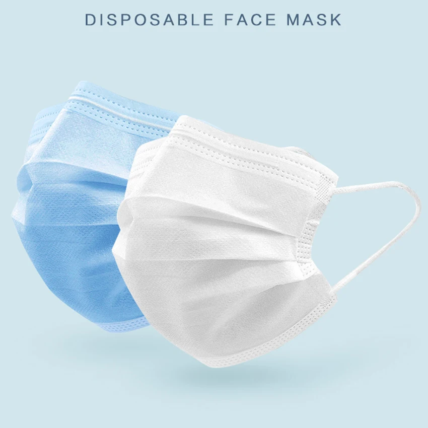 

50/100 pcs Non Woven Disposable Face Mask 3 Layer Hanging ear Dust Filter Safety Elastic Facial Dust-Proof Safety Masks