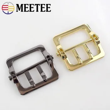 

Meetee 4/10pcs High-quality Metal Double Pins Belt Buckle for Men Leather Spare Replacement Bag Buckle DIY Garment AccessoryF1-1