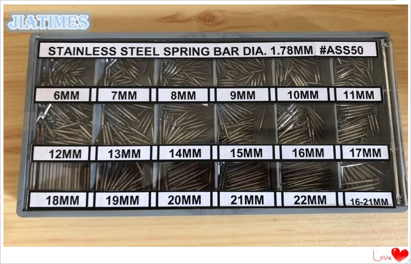 380 PCs Stainless Steel Double Flange Spring Bar Set in 1.78mm Diameter for Watch Replacement
