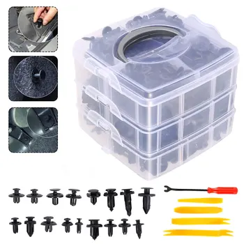 

655 Pcs Auto Bumper Fastener Universal Auto Fastener Car Clip Mixed Car Body Push Retainer and Tools Accessories repair Kit
