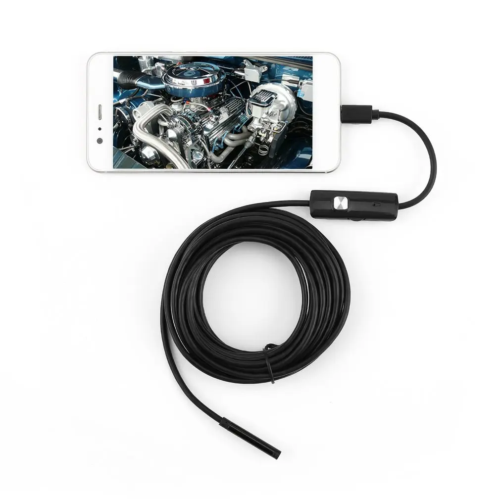Minicámara endoscópica USB de 5,5mm, Flexible, impermeable IP67, Micro boroscopio de inspección USB, para Android, 6 LED, ajustable