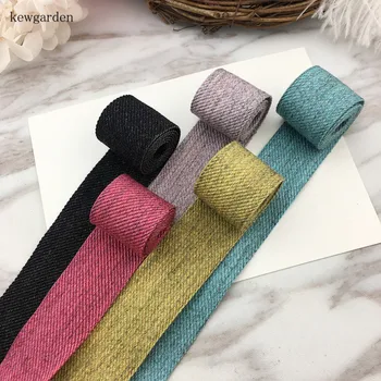 

Kewgarden 1.5" 40mm 1" 25mm Woolen Cloth Soft Satin Ribbon Handmade Tape DIY Bowknot Hair Accessories Webbing 10 Yards