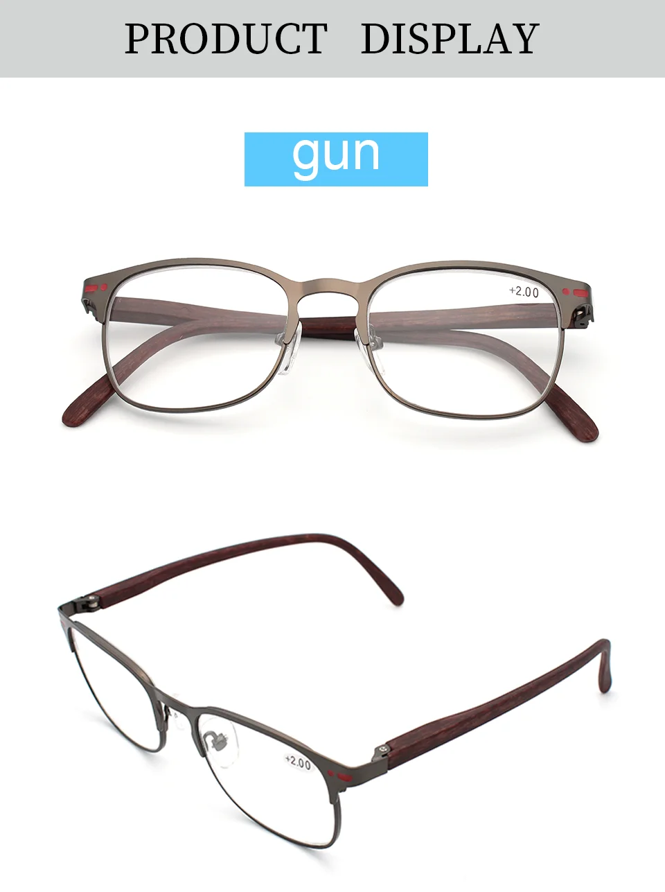 KAEDEK 2025 Lesebrille mit Holzmaserung für Damen und Herren, modische Brille, männlich, weiblich, Dioptrien – Detail 7