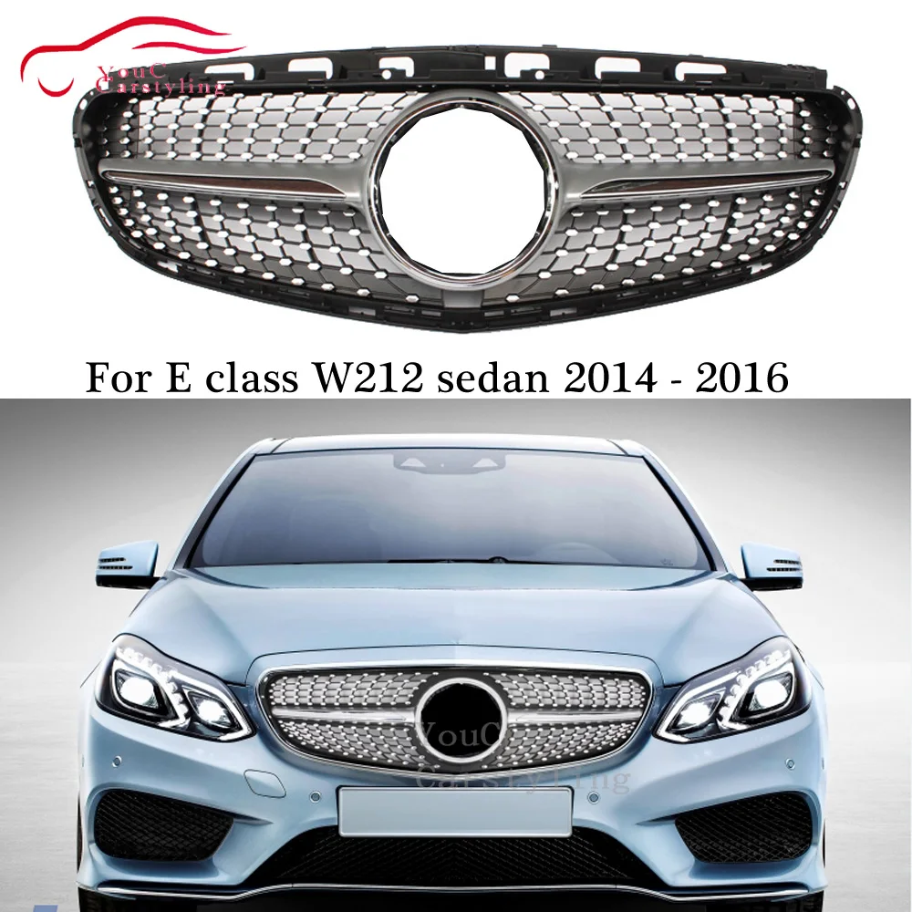 W212 Алмазная решетка для переднего бампера Mercedes E class с посылка 2014 2016 E200 E250 E300 E350