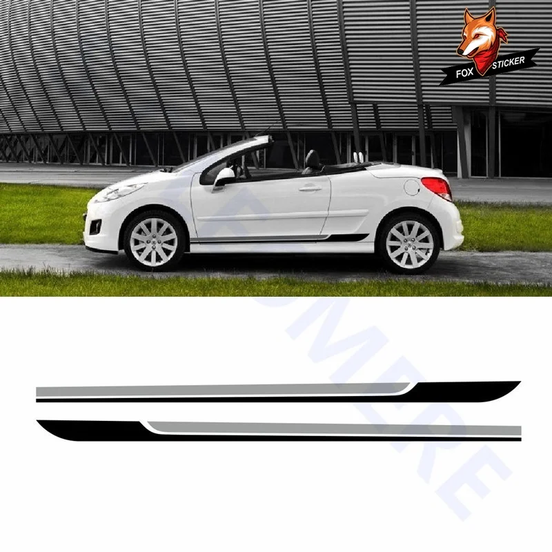 Спортивный Стайлинг авто дверь боковая юбка полосы KK виниловая наклейка