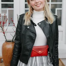 Модная женская поясная сумка с заклепками из искусственной кожи, удобная Противоугонная поясная сумка, Дамская темпераментная элегантная сумка на пояс heuptas