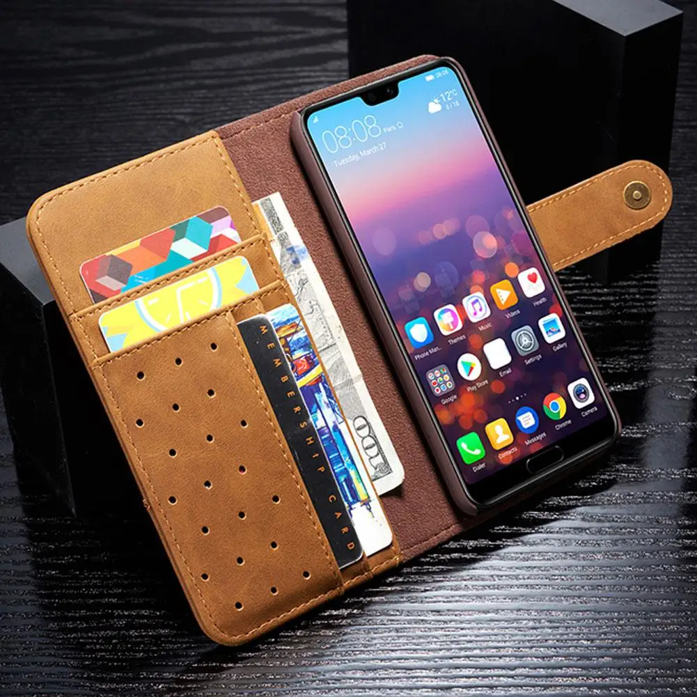 Вертикальный чехол для HUAWEI P20 LITE/NOVA 3E в деловом стиле ретро из воловьей кожи с узором чехол для телефона с ремешком и кнопкой R29