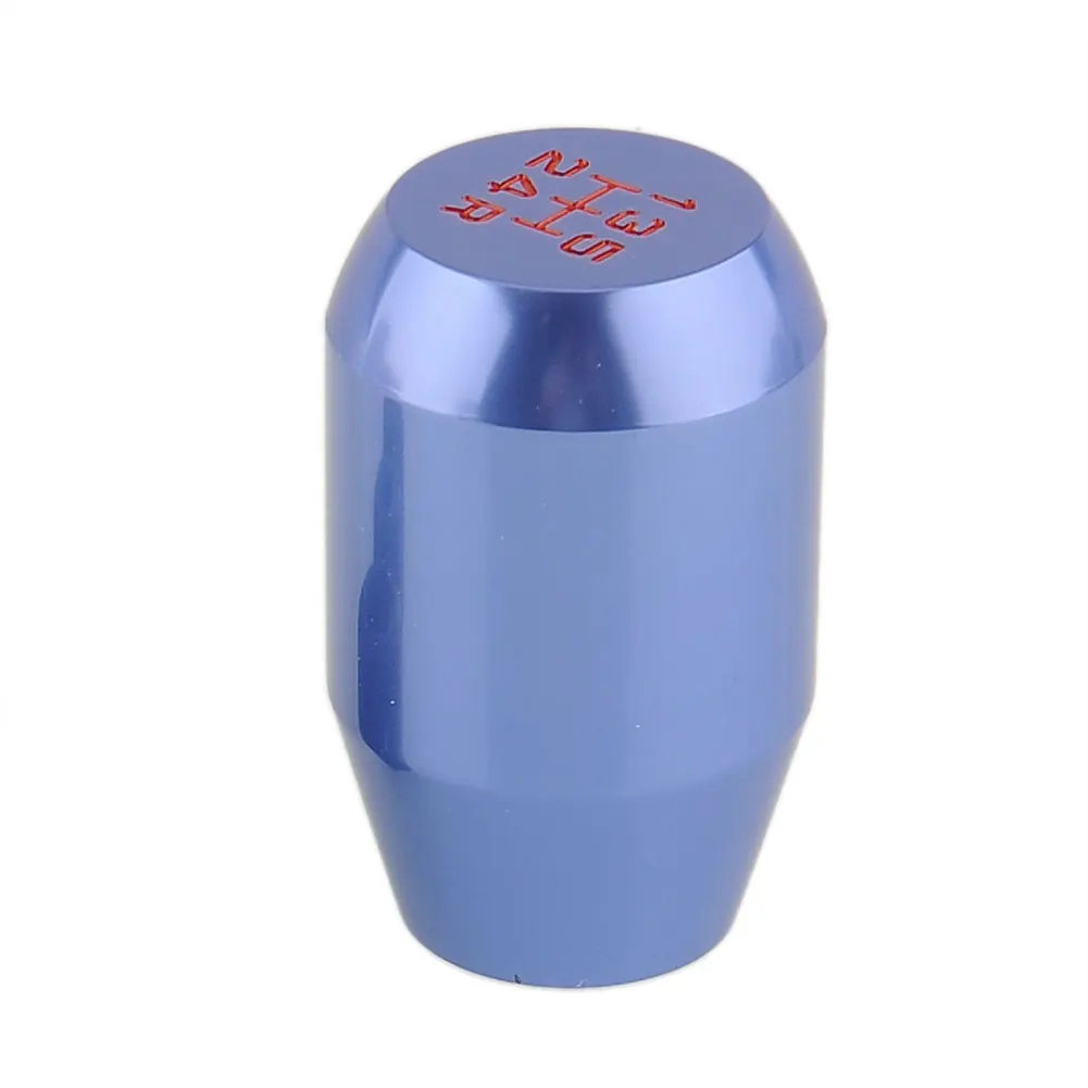 New 5 Speed Gear Shifter Knob Blue Aluminum Nob Racing Replace W/3 Adapter