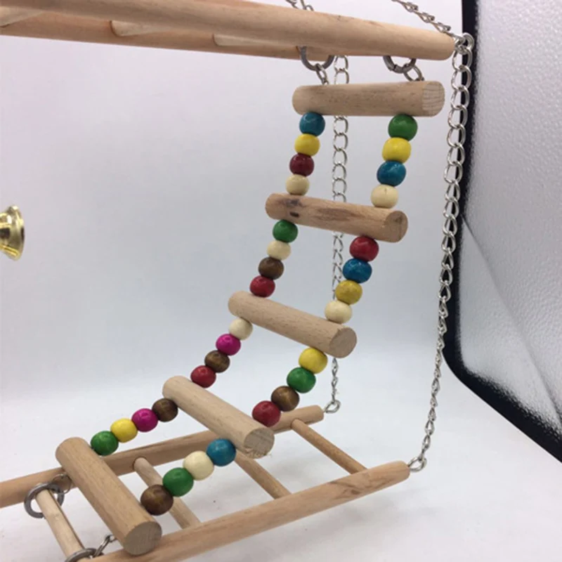 Популярная подвесная лестница для домашних животных деревянная подвеска мост лестница ступеньки скалолазание качели двухслойные игрушки для птиц D6