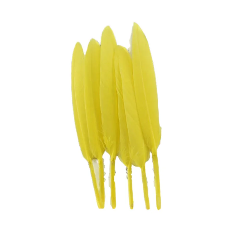 yellow 20-100 шт./лот, натуральные утиные перья, рукоделие, для изготовления ювелирных изделий, для свадебной вечеринки, декоративные, 10-15 см, Плюм, сделай сам, для шитья, аксессуары для дома - Цвет: yellow