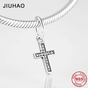 

2018 fashion 925 Sterling Silver Cross Micro-pave CZ Fine Pendants Fit Original Designer Charm Bracelet Jewelry making