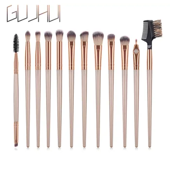 

12 PCS Blending Wooden Handle High EndFoundation Cosmetic Eyebrow Eyeshadow Brush Makeup Brush Sets Tools