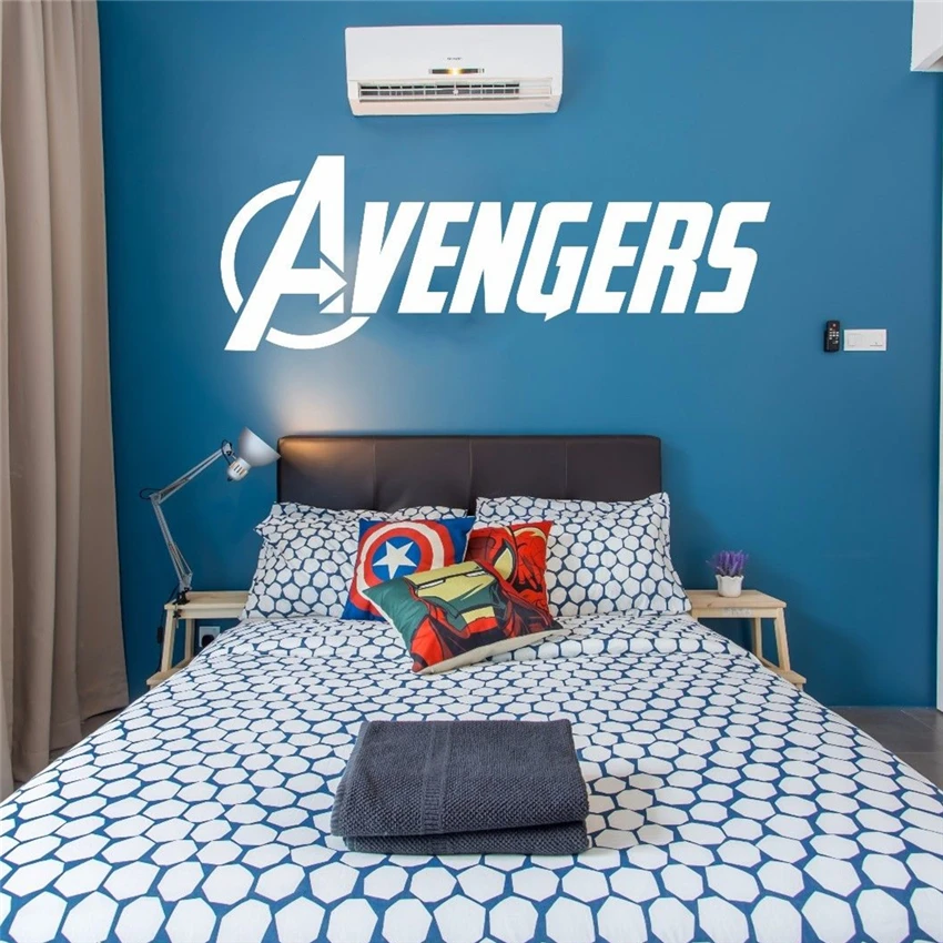 Disney Marvel Avengers Logo Marvel Wall Art Sticker Decals Home decor Art Decor Kid Headboard Vinyl Wall Decals