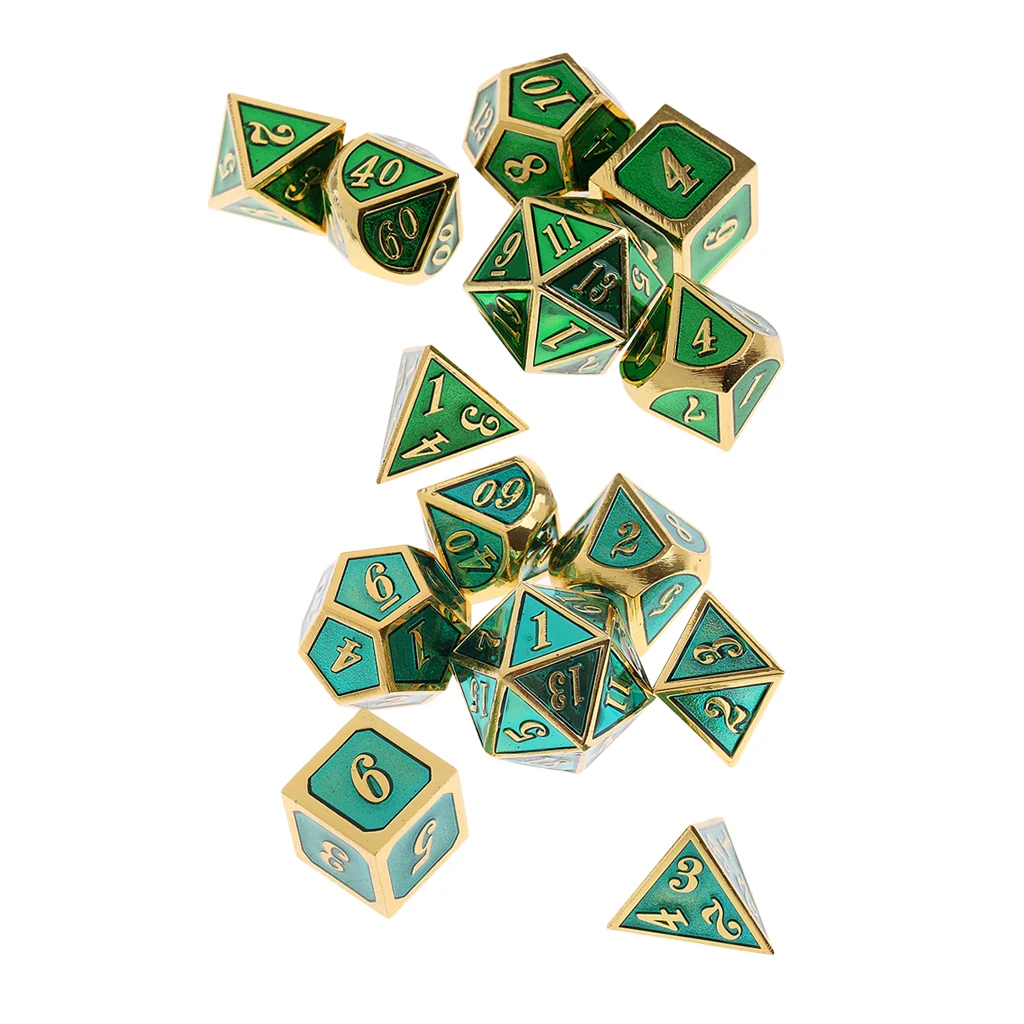 14x Multisided кубики из сплава D4 D6 D8 D10 D12 D20 для Подземелья и Драконы опора