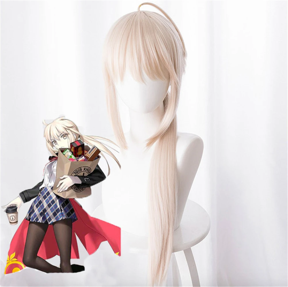 

Fate Grand Order Fate Stay Night Saber Altria Chemical Cosplay Wig 70cm Pink High Temperature Fiber Hair Wig+ Wig Cap