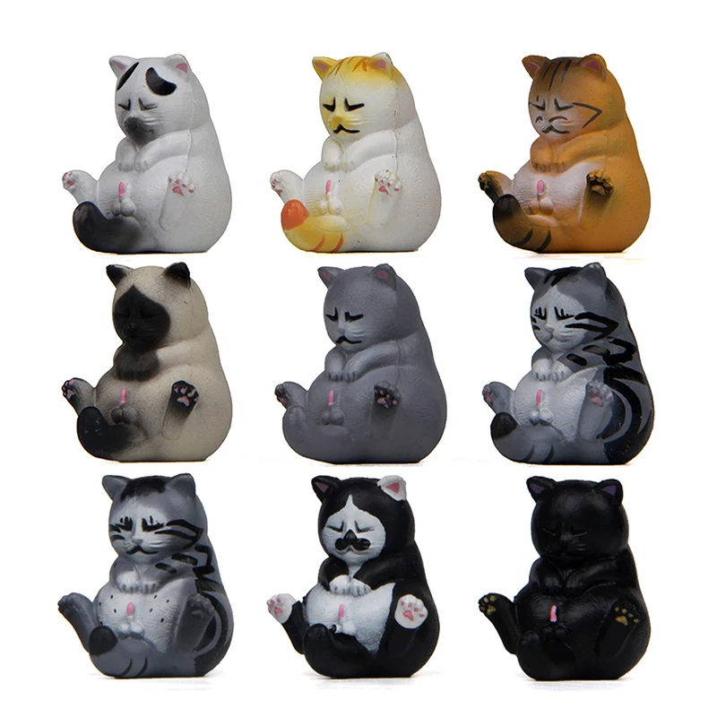 

Warm cute cat sitting model self-healing Japanese cat round roll posture cat Korean version of the figurines furnishing articles