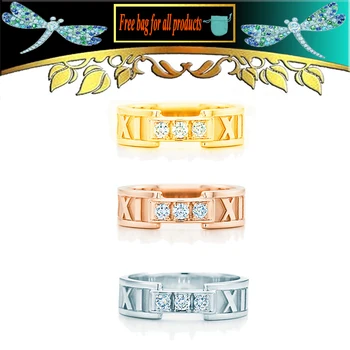 

1:1 Original Roman numerals Ring S925 Sterling silver Jewelry Zircon fashion classical Women Luxury brands Valentine's Day gift