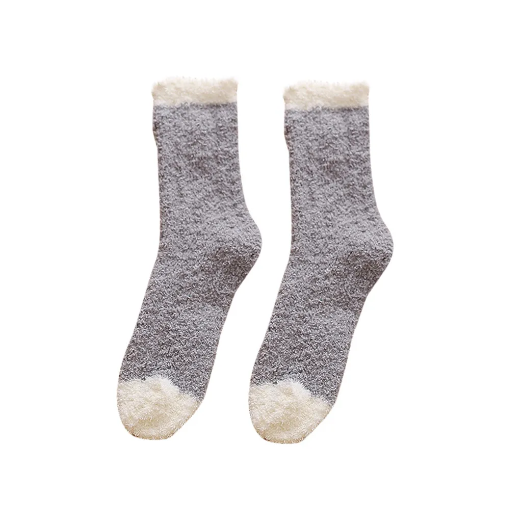 Модные домашние женские мягкие носки-тапочки для девочек Теплые зимние носки для сна