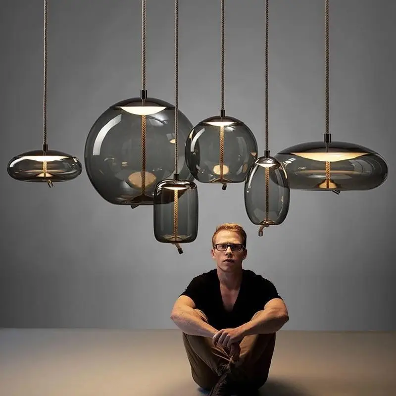 Billig Skandinavischen BROKIS Knoten Anhänger Lichter Nacht Nordic Luminaria Deco Glas Glanz Anhänger Lichter Leuchte Suspendu Lichter