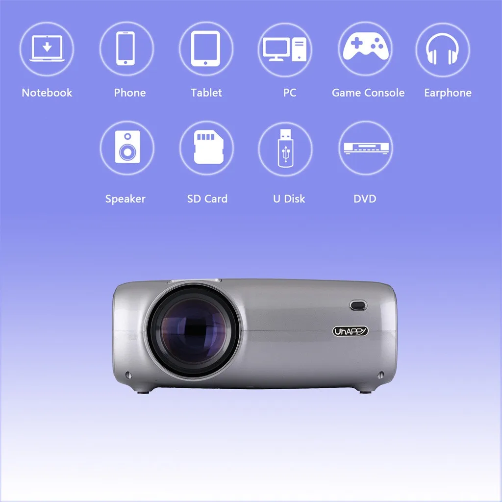 UHAPPY U43Pro Wifi проектор 4200lm 1080P Full HD совместимый домашний проектор Профессиональный проектор для дома аксессуары - Цвет: US Plug