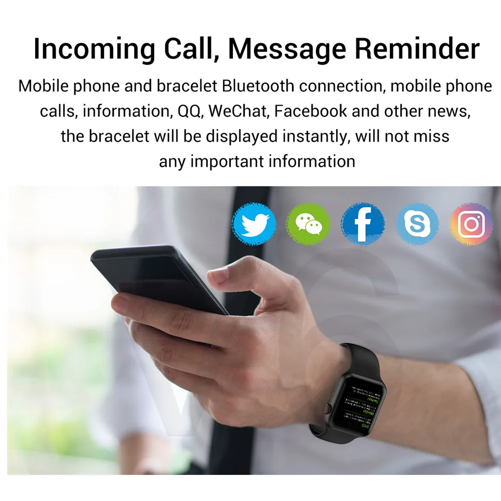 Смарт часы V6 монитор сердечного ритма водонепроницаемые для женщин и мужчин IOS