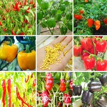 Лидер продаж! 100 шт./пакет 13 сортов садовых овощей и красный желтый и зеленый цвета фиолетовый, черный белый перец Семена бонсай,# YY81WS