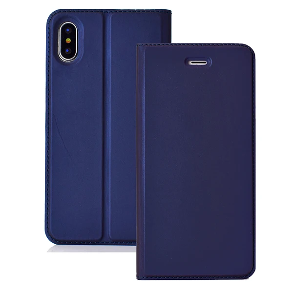 Blue Кожаный чехол-бумажник с откидной крышкой для телефона iPhone XS X 7 6 XR XS MAX, роскошный чехол-книжка для телефона чехол для iPhone 7 8 6 6s plus Coque Funda - Цвет: Blue